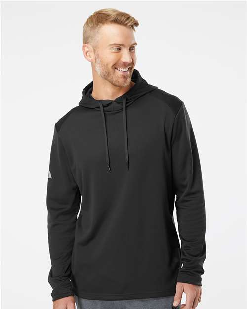 Men's Textured Mixed Media Hooded Sweatshirt