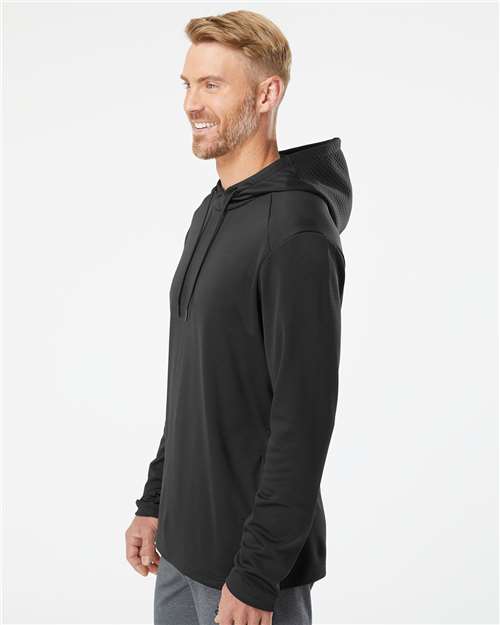 Men's Textured Mixed Media Hooded Sweatshirt