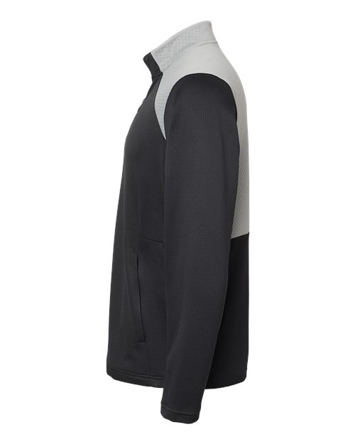 Men's Textured Mixed Media Quarter-Zip Pullover