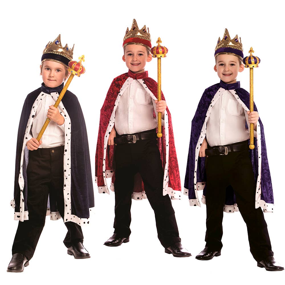 King Robe Costume - Navy, Red or Purple