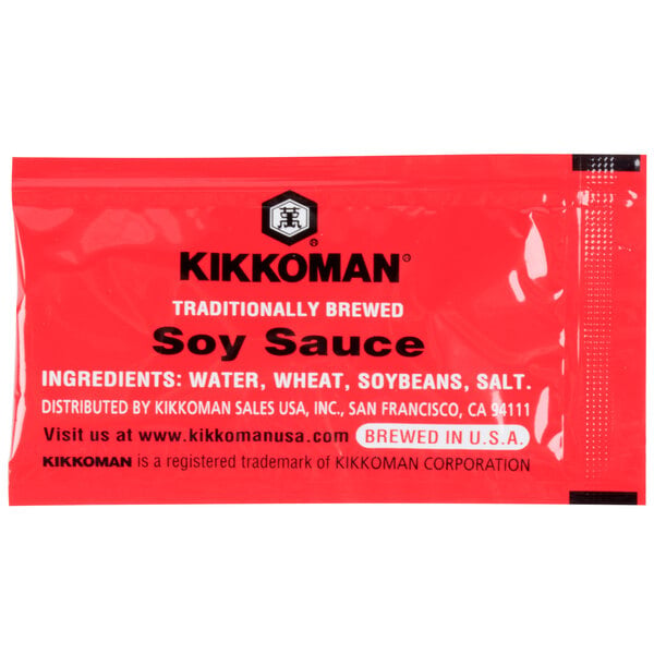 Kikkoman 6 mL Preservative Free Soy Sauce Packets - 200/Case