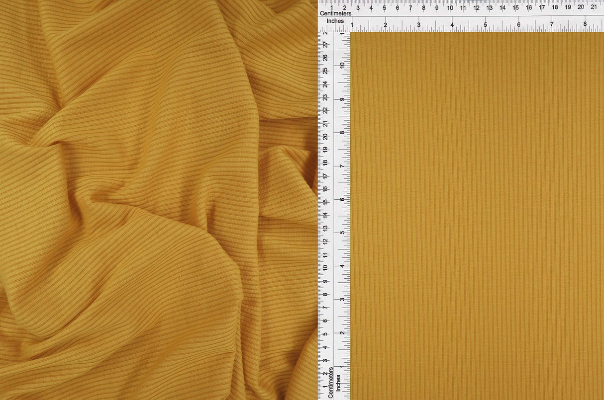 Rib Solid Stretch Knit Fabric