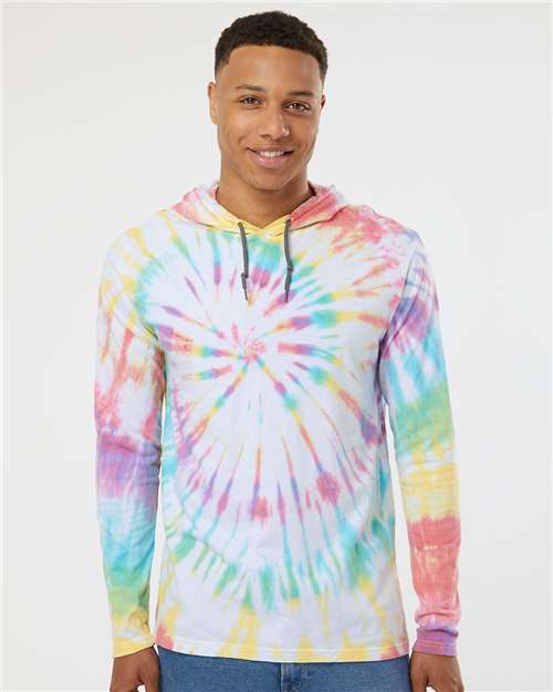Tie-Dyed Long Sleeve Hooded T-Shirt