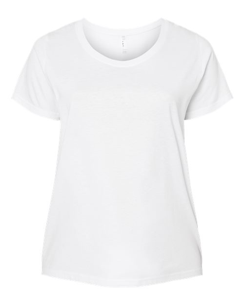 LAT Women's Curvy Collection Fine Jersey Tee