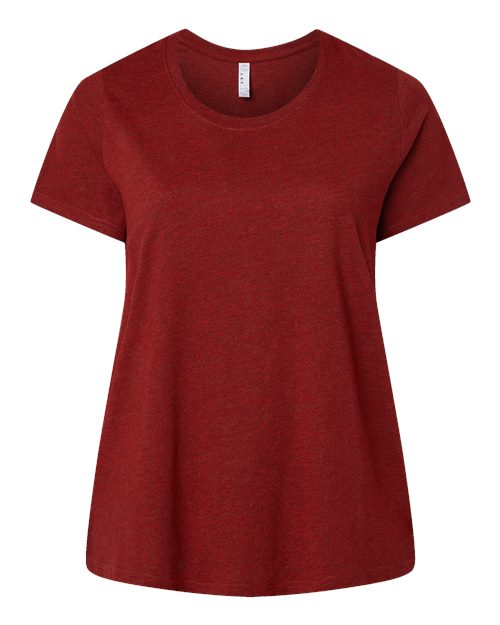LAT Women's Curvy Collection Fine Jersey Tee