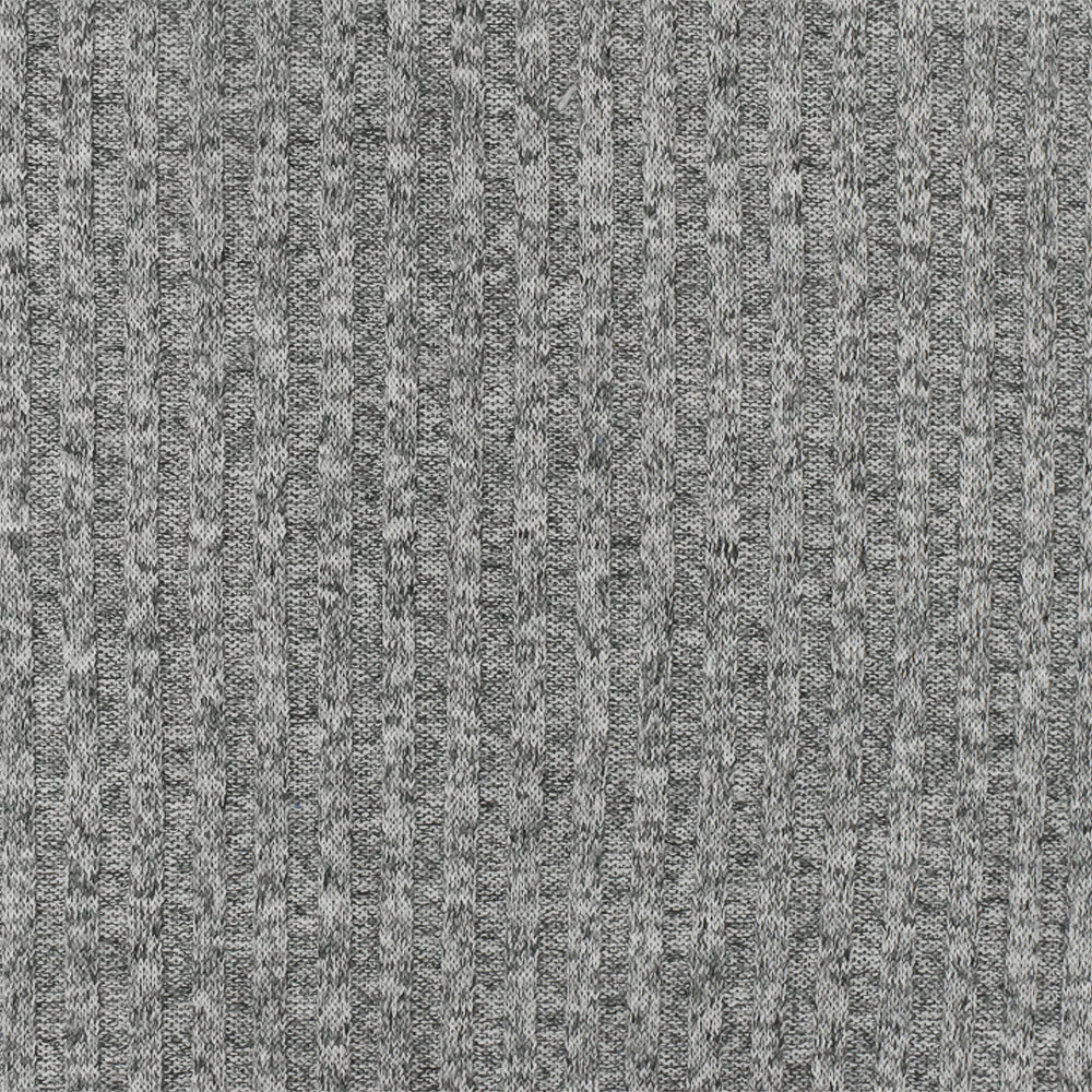 1 Yard Winter Gray White Black Texture Stretch Poly 4 by 4 Rib Knit Fabric 58 Inches Wide