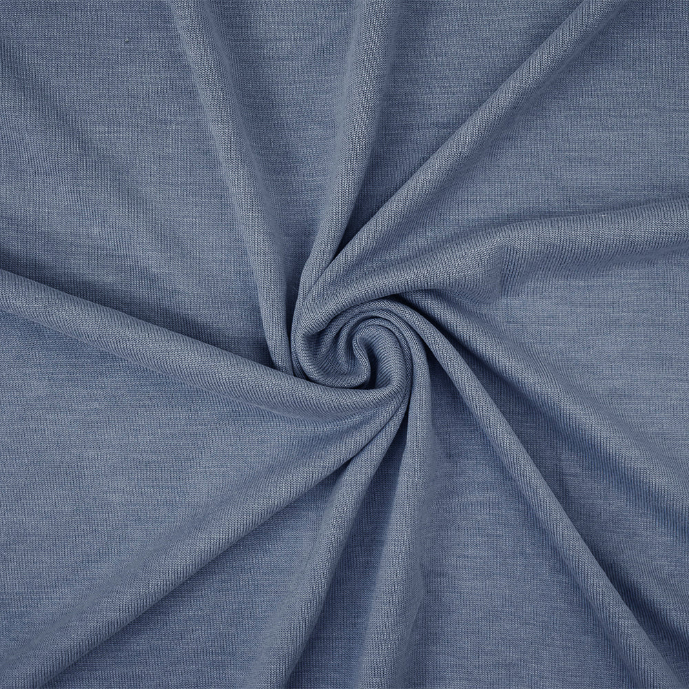 1 Yard Dusty Blue Modal Blend Stretch Jersey Fabric Lightweight Soft Knit 60 Inches Wide