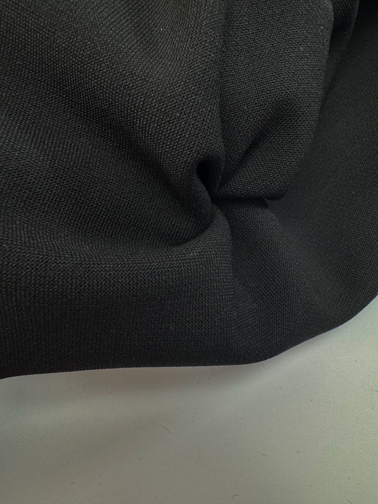 Black Bonded Polyester Blend Suit Fabric