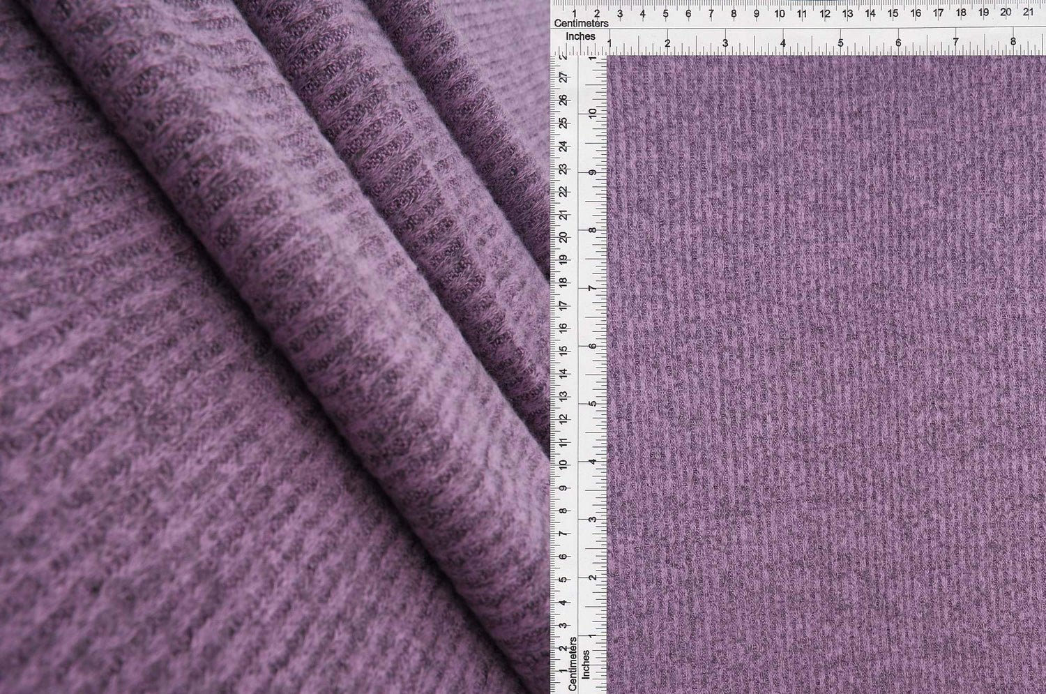 1 Yard 2x2 Rib Brushed 2 Tone Sweater Fabric, 58/60'' Wide Rayon Polyester Spandex Blend