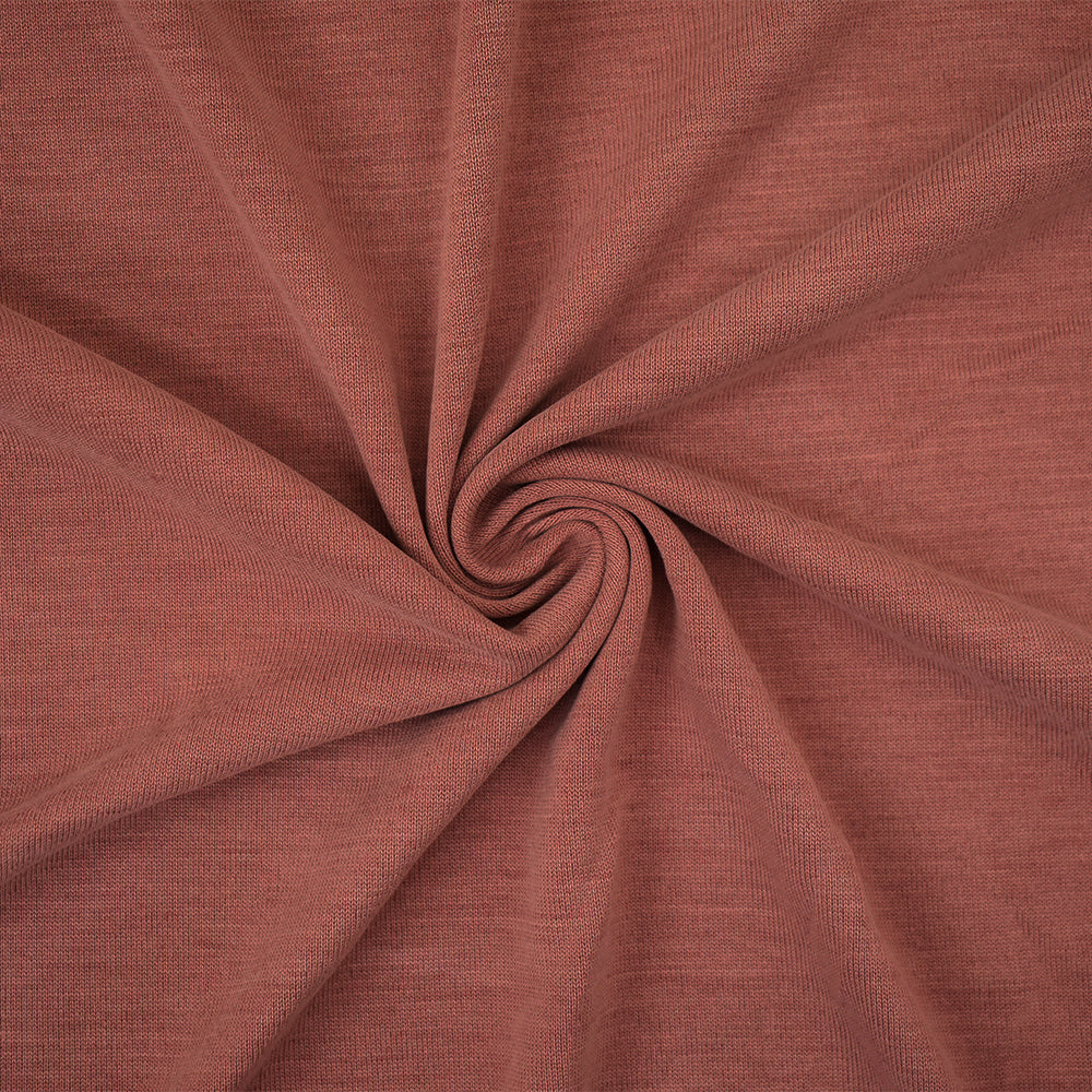 1 Yard Heather Red Modal Blend Stretch Jersey Knit Fabric Soft Brushed Face 60 Inches Wide