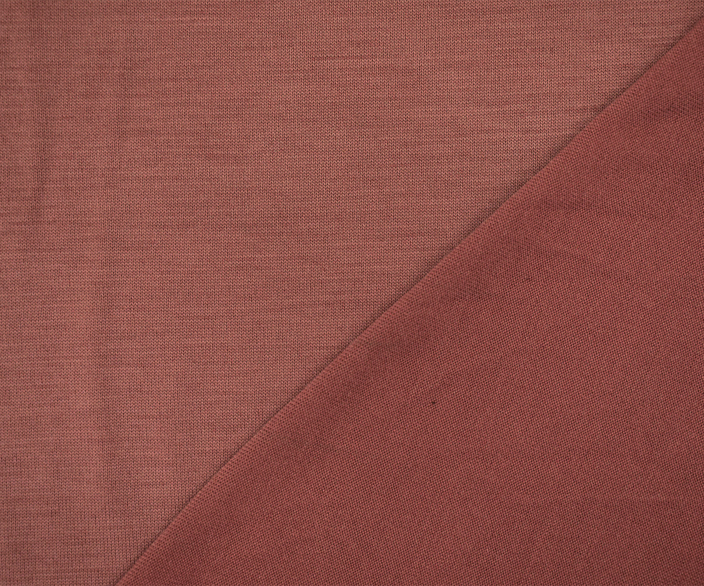 1 Yard Heather Red Modal Blend Stretch Jersey Knit Fabric Soft Brushed Face 60 Inches Wide