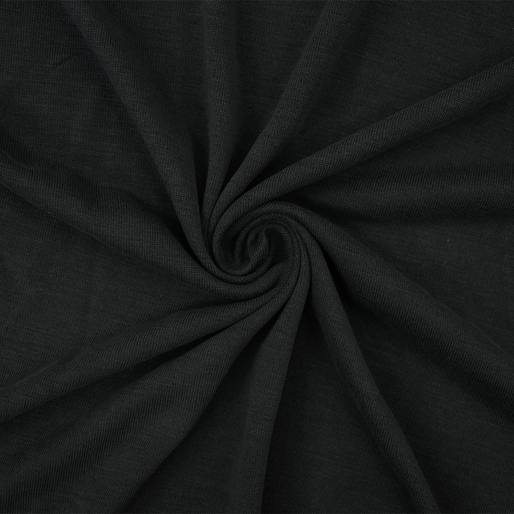 1 Yard Black Washed Modal Polyester Spandex Tissue Jersey Knit Fabric Soft Stretch 60 Inches Width