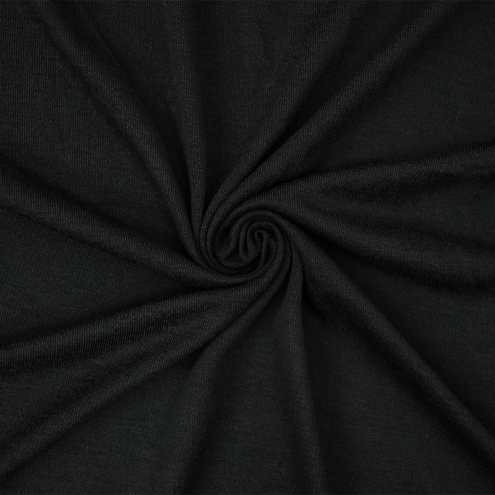 1 Yard Black Cotton Polyester Spandex Tissue Jersey Knit Fabric Lightweight Soft Stretch 60 Inches Wide
