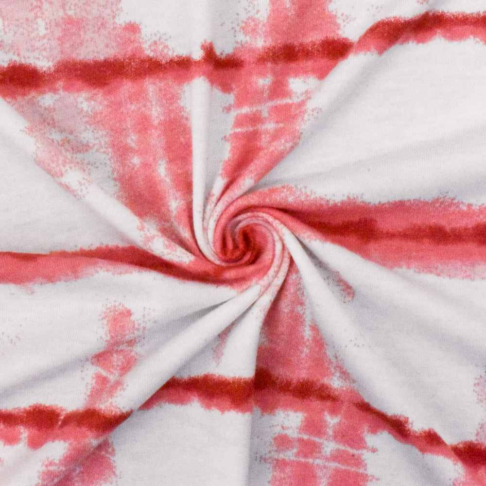 1 Yard Lollipop Pink Tie Dye Jersey Knit Stretch Fabric 60 Inches