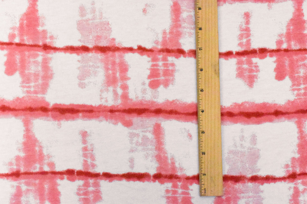 1 Yard Lollipop Pink Tie Dye Jersey Knit Stretch Fabric 60 Inches