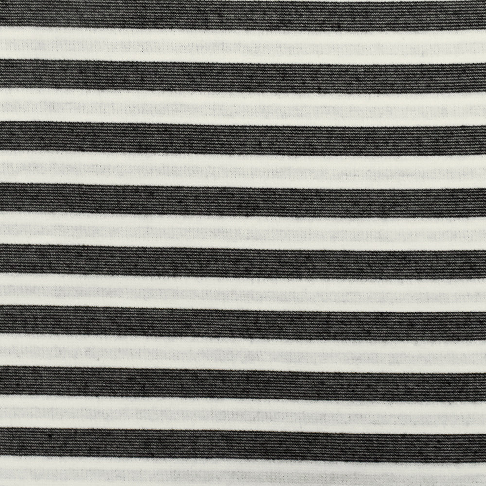 1 Yard Basic Black White Gray Stripe Stretch Double Knit Fabric 60 Inches