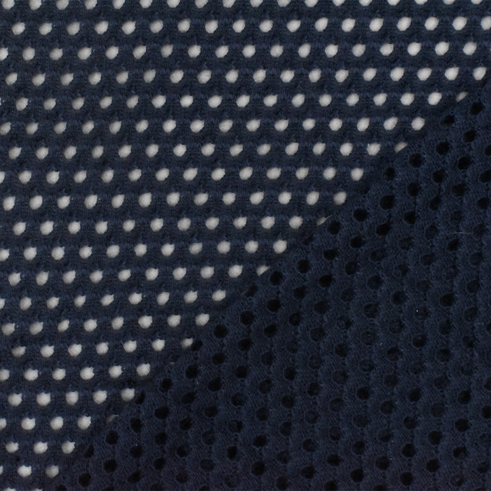 1 Yard Navy Blue Spandex Polyester Athletic Mesh Knit Fabric For Activewear And Dresses 58 Inches Width