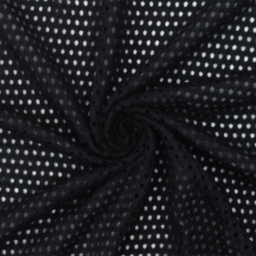 1 Yard Just Black Spandex Poly Rayon Athletic Mesh Knit Fabric For Activewear And Blouses 58 Inches Width