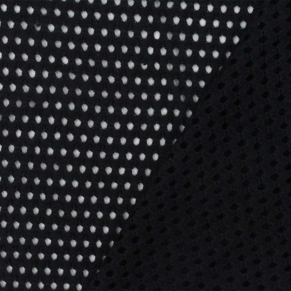 1 Yard Just Black Spandex Poly Rayon Athletic Mesh Knit Fabric For Activewear And Blouses 58 Inches Width