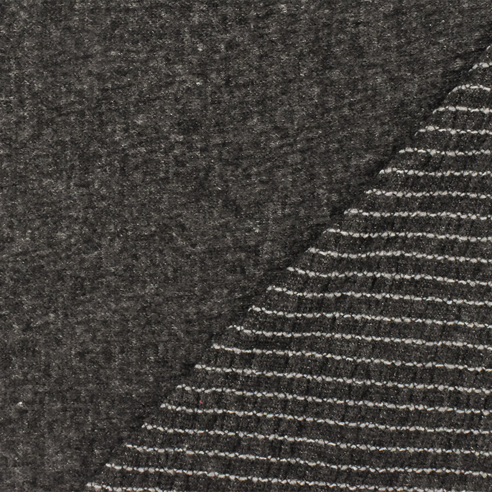 1 Yard Off Black White Crinkled Stripe Stretch Cotton Jersey Knit Fabric 54 Inches