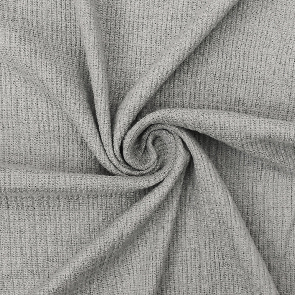 1 Yard Dusty Blue Gray White Slub Stretch Jersey Knit Fabric 58 Inches