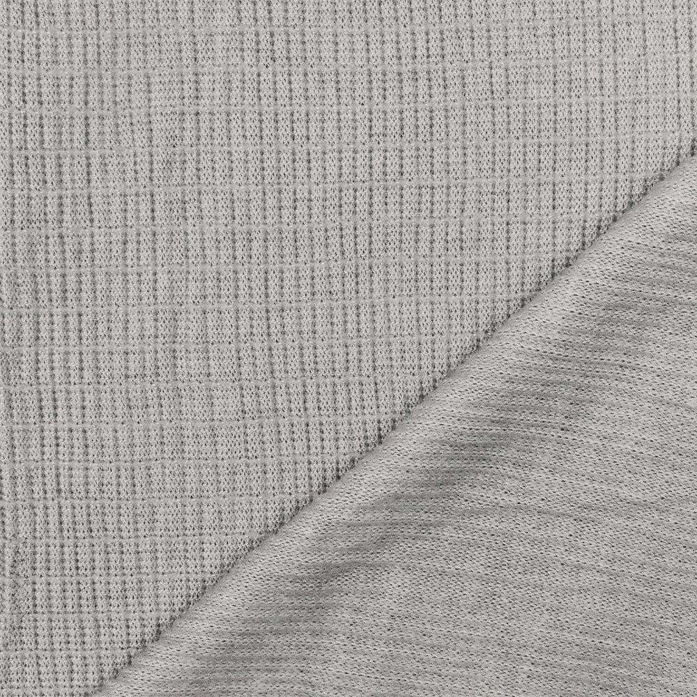 1 Yard Dusty Blue Gray White Slub Stretch Jersey Knit Fabric 58 Inches