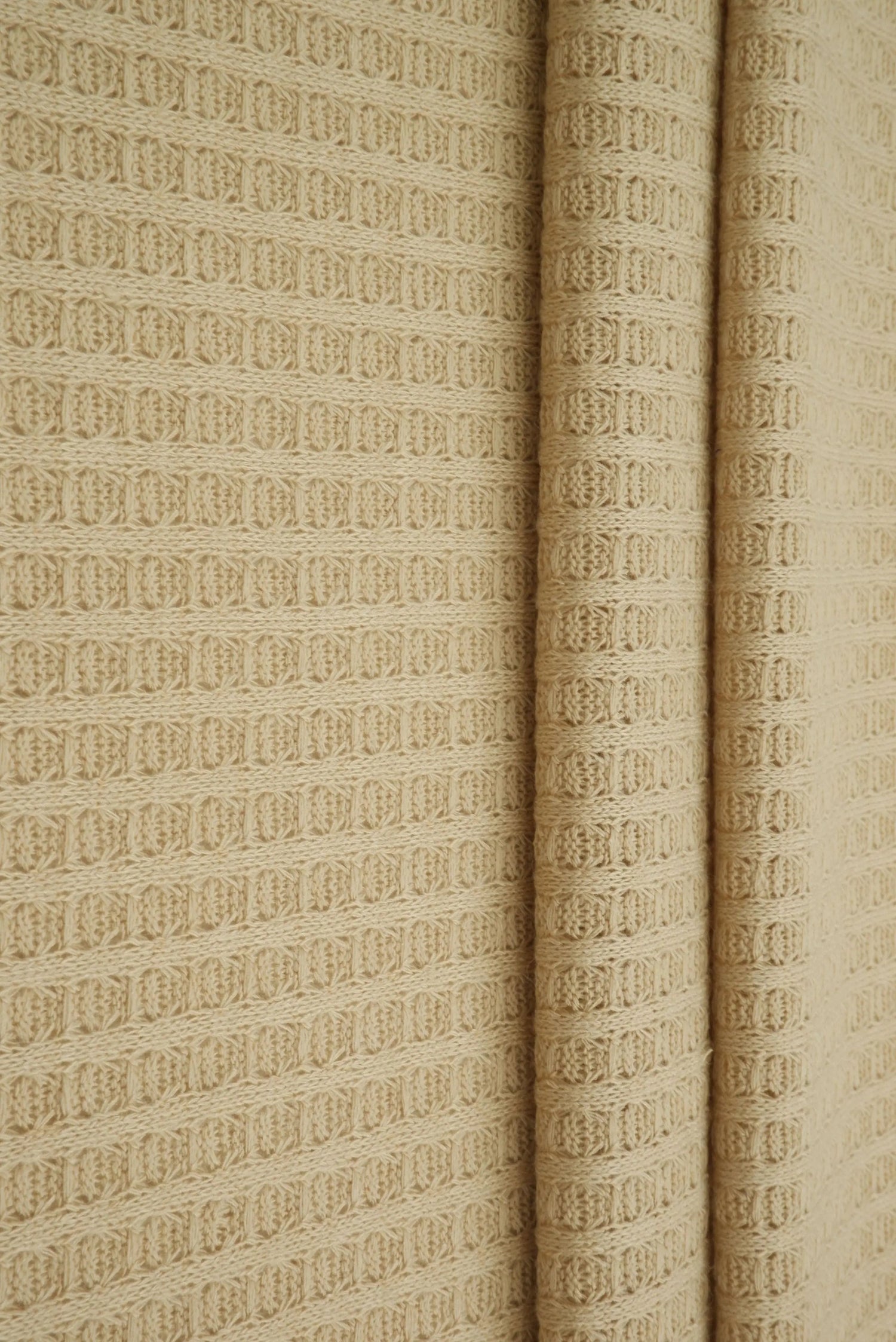 1 Yard Waffle Solid Knit Fabric, 58/60'' Wide Polyester Rayon Spandex Blend