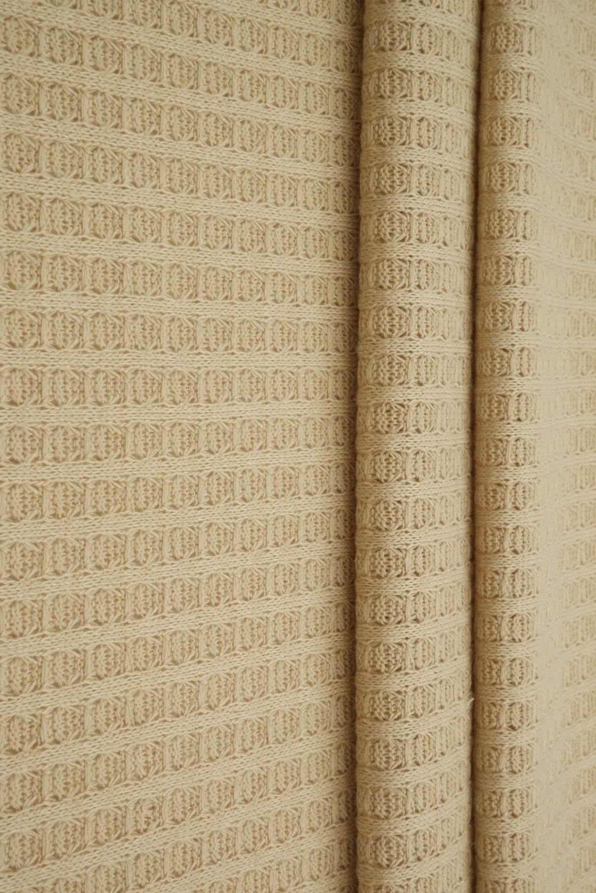 Waffle Stretch Knit Fabric Solid