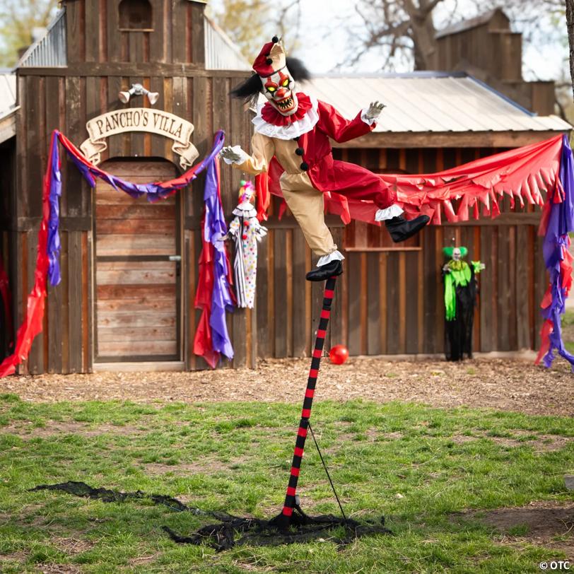 96" Sideshow Balancing Clown Animated Halloween Prop