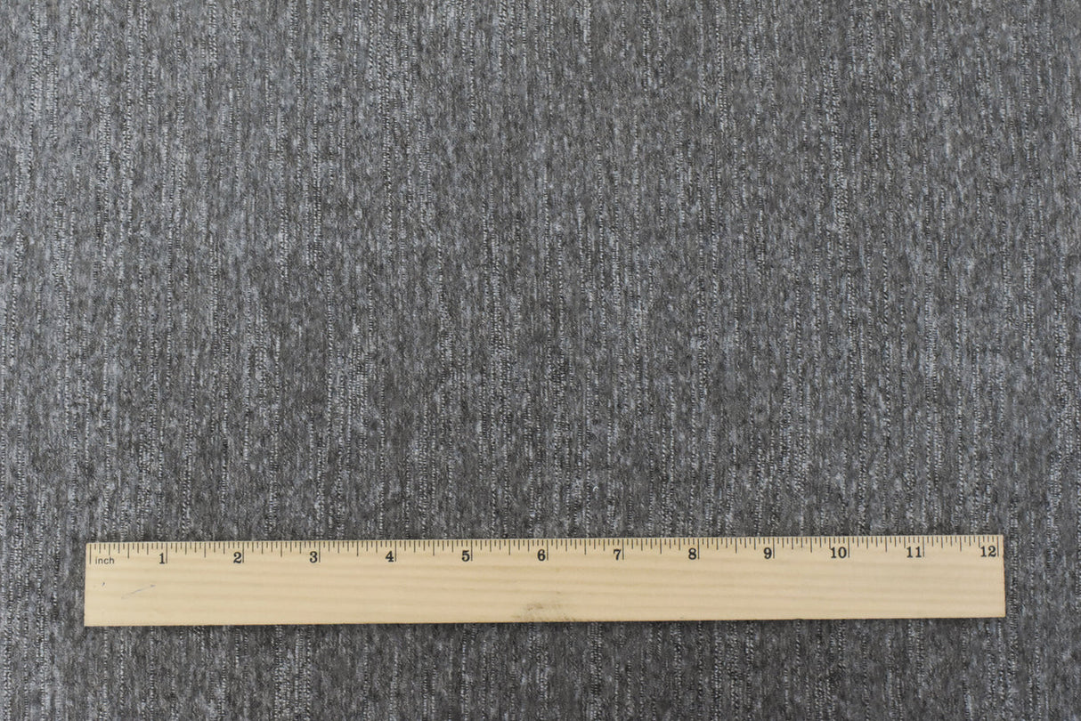 1 Yard Simple Gray & Black Gray Slub Stretch Jersey Knit Fabric, 60 Inches Wide