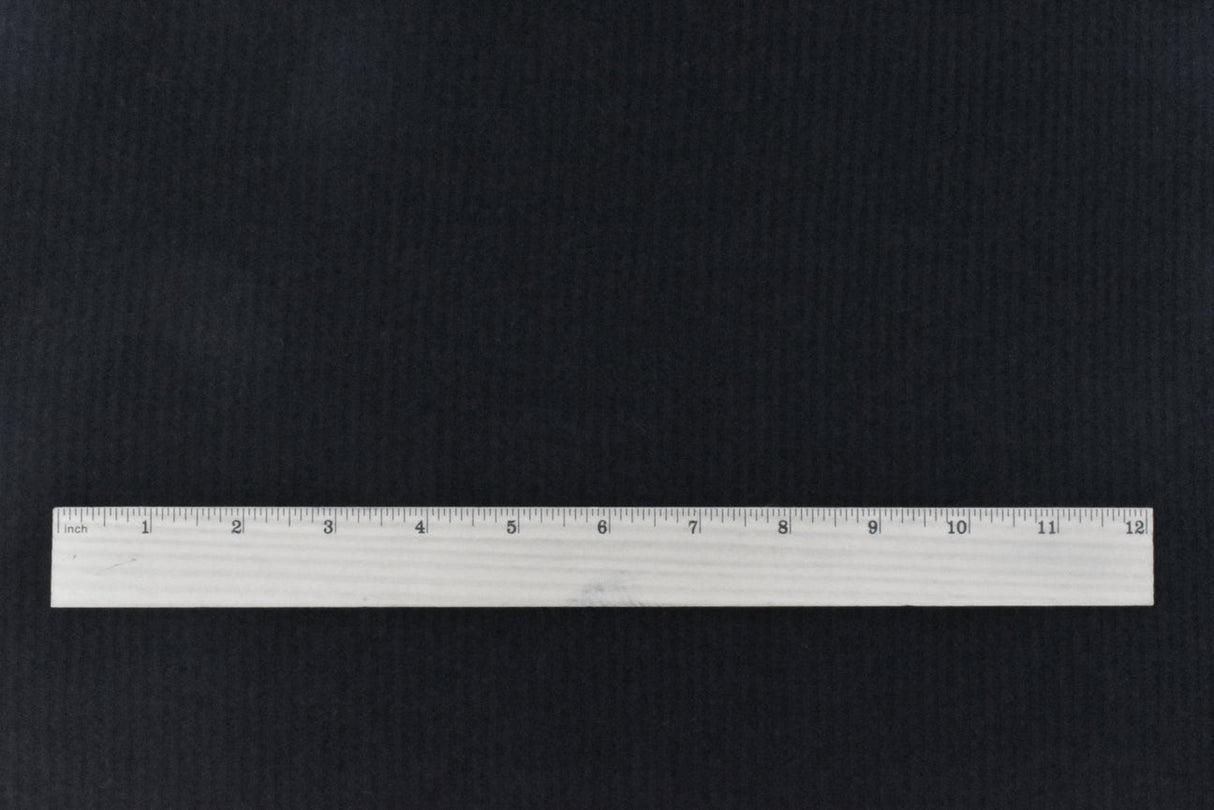 1 Yard Pitch Black Solid Stretch Brushed 2 by 2 Rib Knit Fabric 58 Inches Wide