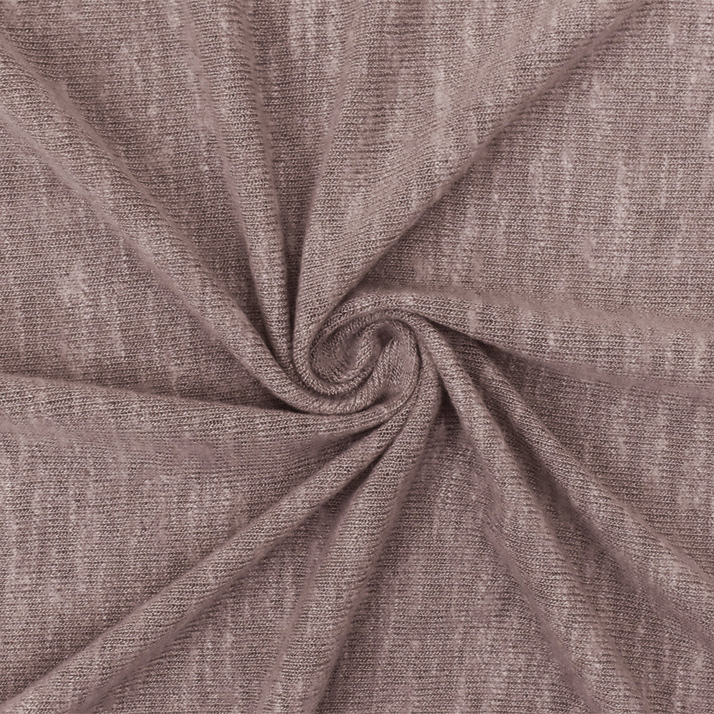 1 Yard Old Mauve Slub Stretch Brushed Jersey Knit Fabric, 58 Inches Wide