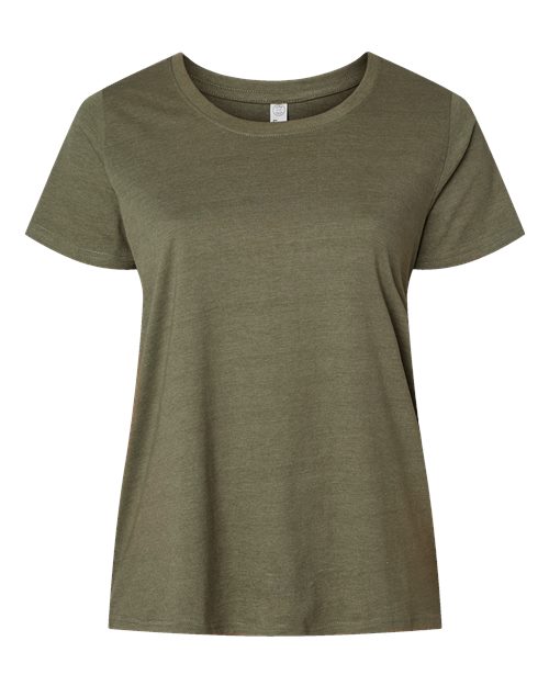 LAT Women's Curvy Collection Fine Jersey Tee