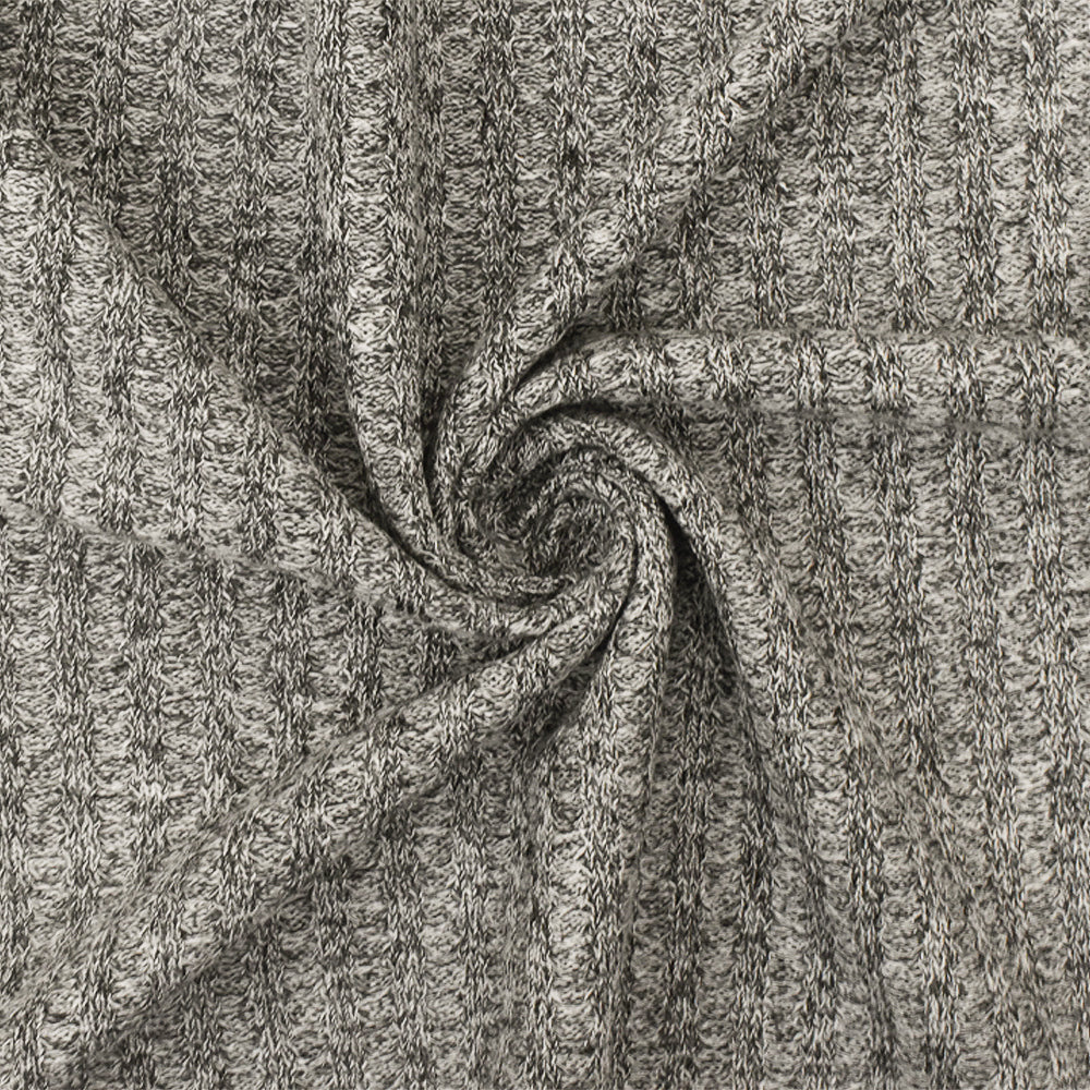 1 Yard Nature Black White Texture Stretch Rib Waffle Knit Fabric 58 Inches Wide