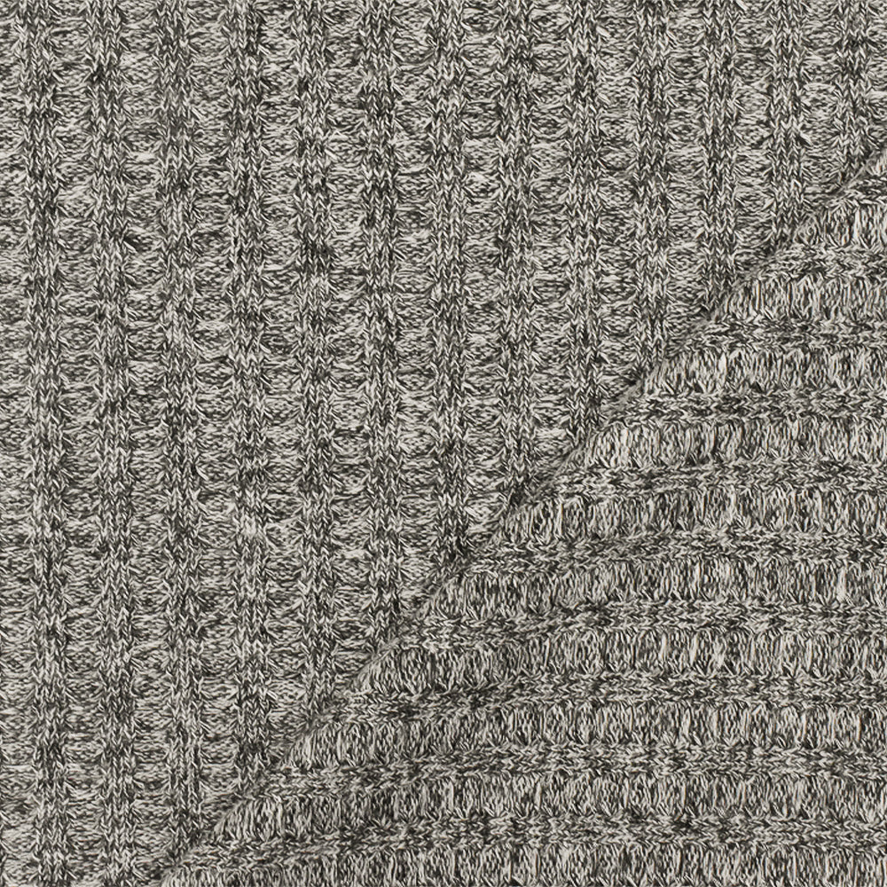 1 Yard Nature Black White Texture Stretch Rib Waffle Knit Fabric 58 Inches Wide