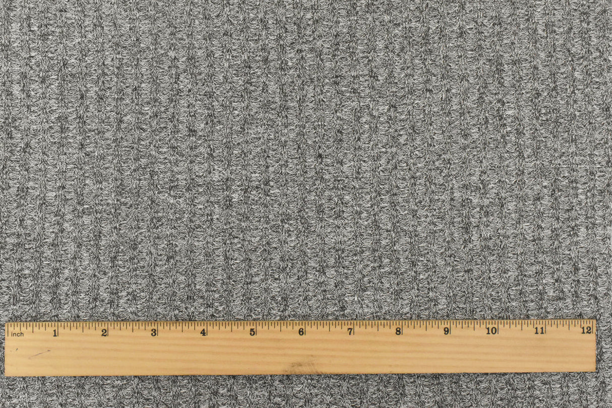 1 Yard Nature Black White Texture Stretch Rib Waffle Knit Fabric 58 Inches Wide