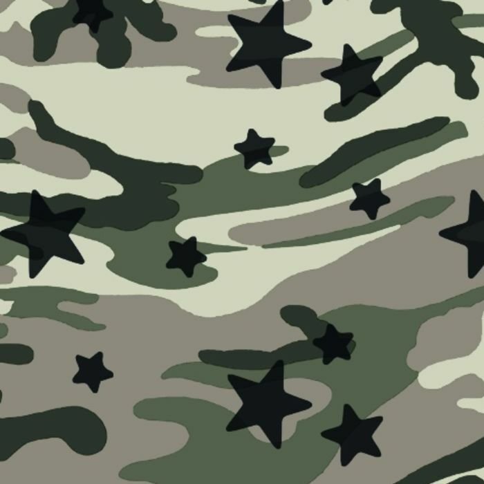 Printed Spandex Camo Star Fabric