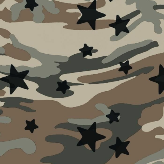 Printed Spandex Camo Star Fabric