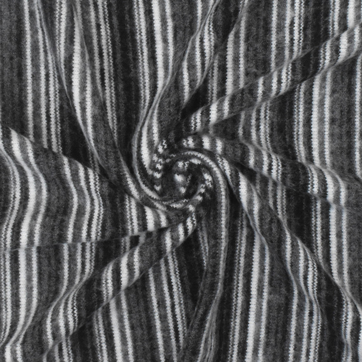 1 Yard Classic Black White Gray Stripe Stretch Brushed Face Jersey Knit Fabric 58 Inches Wide