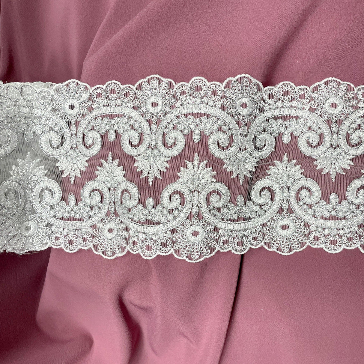 Corded Embroidered Lace Trim