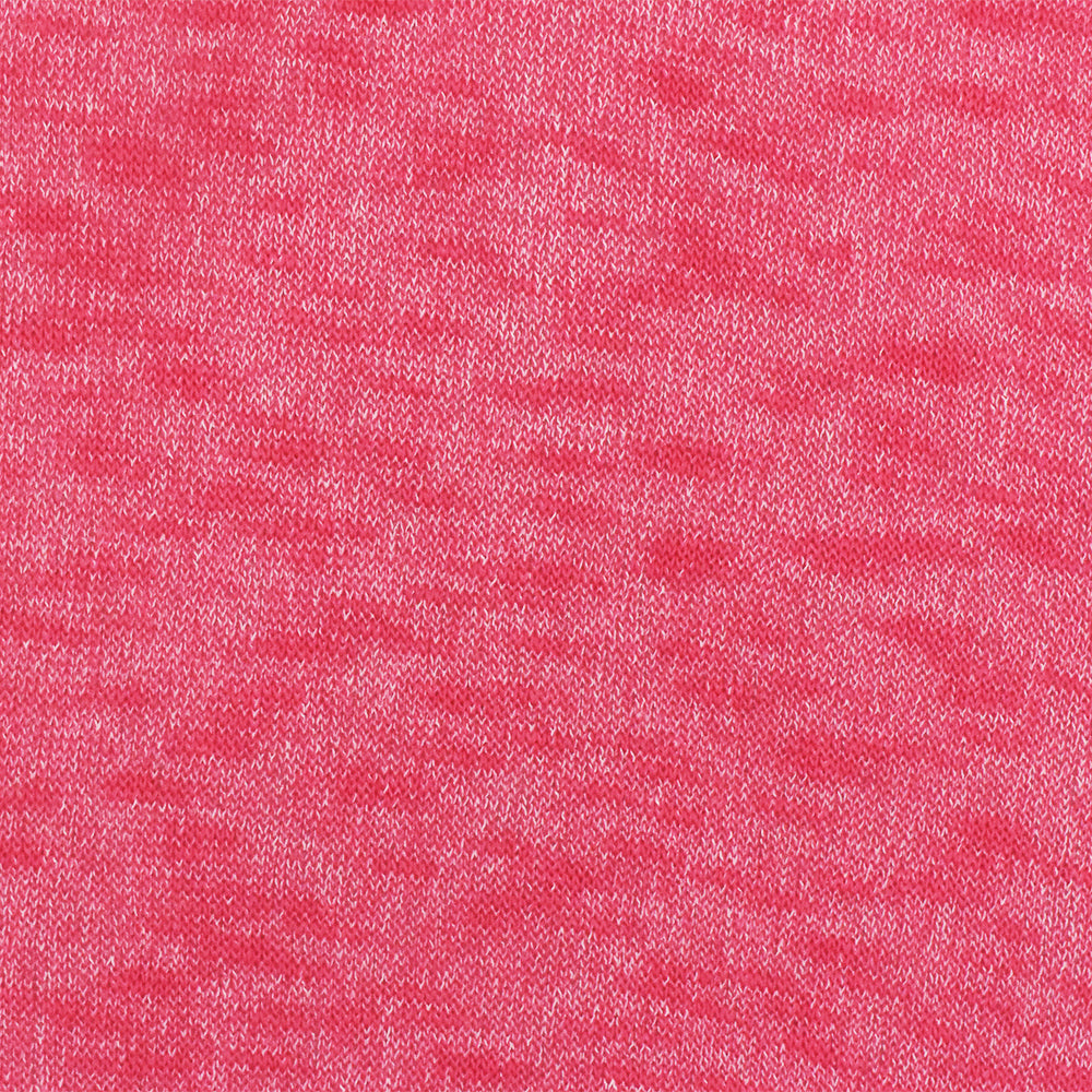 1 Yard Fruity Pink & White Slub Knit Soft Hand, Matte Luster, Ideal for Activewear 56" Wide