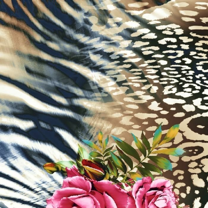 Printed Spandex Fabric Lady Rose Floral Animal