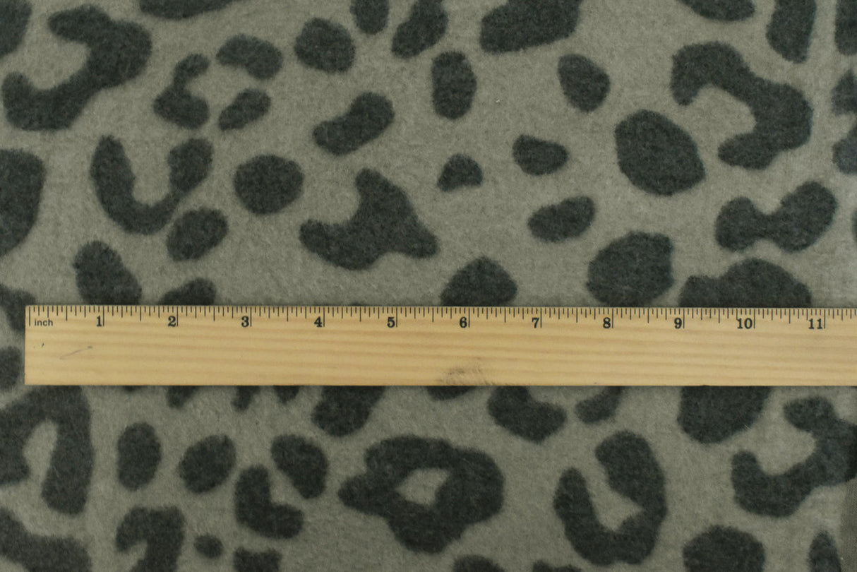 1 Yard Olive Gray Black Cheetah Print Stretch Poly Brushed Jersey Knit Fabric 60 Inches