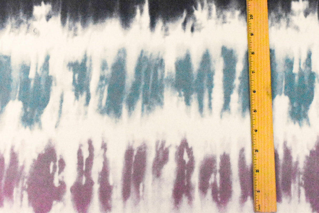1 Yard Tie Dye Brushed Jersey Knit Fabric Poly Spandex Stretch 60 Inches