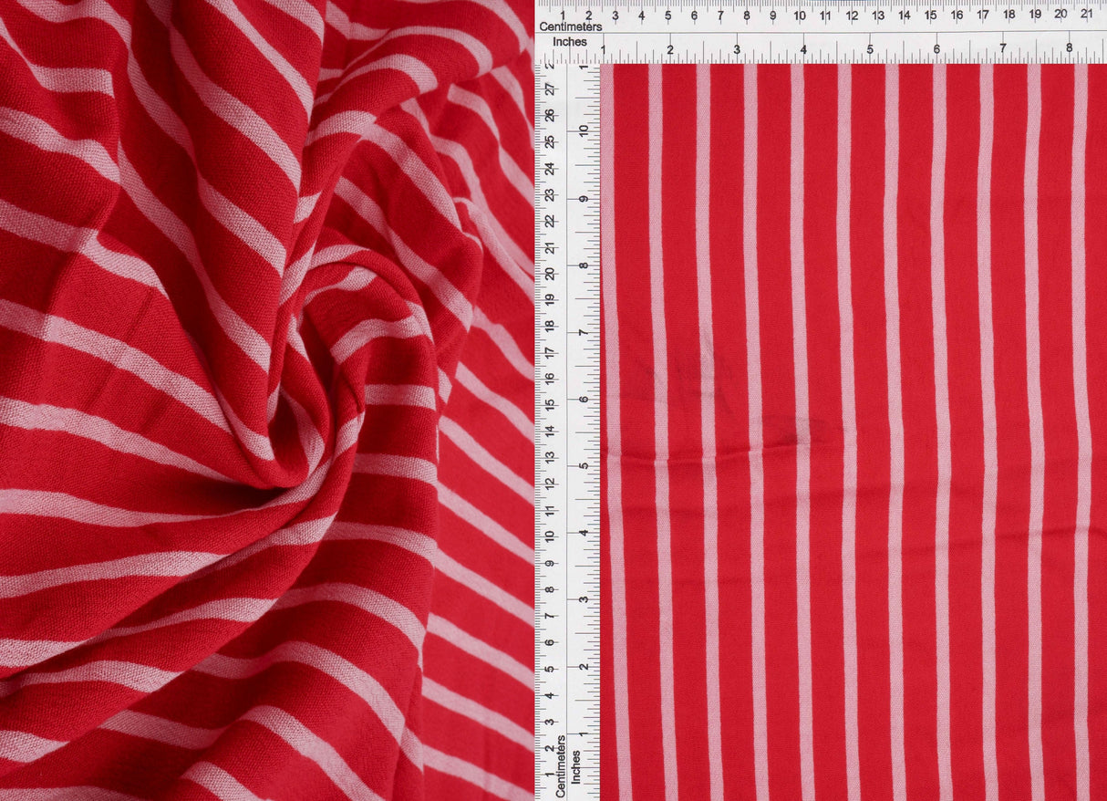 Rayon Crepon Washed Vertical Stripe Fabric