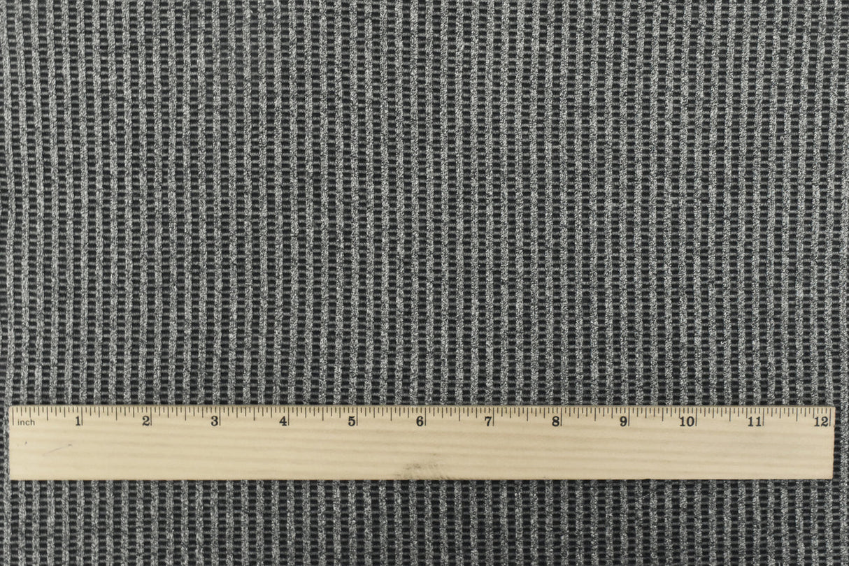 1 Yard Shadow Gray, Black & White Mesh Knit Textured Stretch Fabric for Apparel & Dancewear, 58" Wide