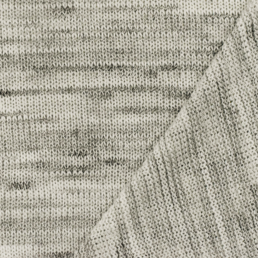 1 Yard Pale Ivory White Black Slub Stretch Jersey Knit Fabric 58 Inches Wide