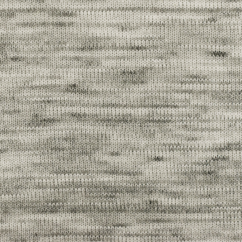 1 Yard Pale Ivory White Black Slub Stretch Jersey Knit Fabric 58 Inches Wide