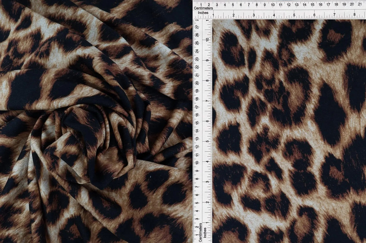 1 Yard French Terry Animal Print Knit Fabric, 58/60'' Wide Poly Rayon Blend