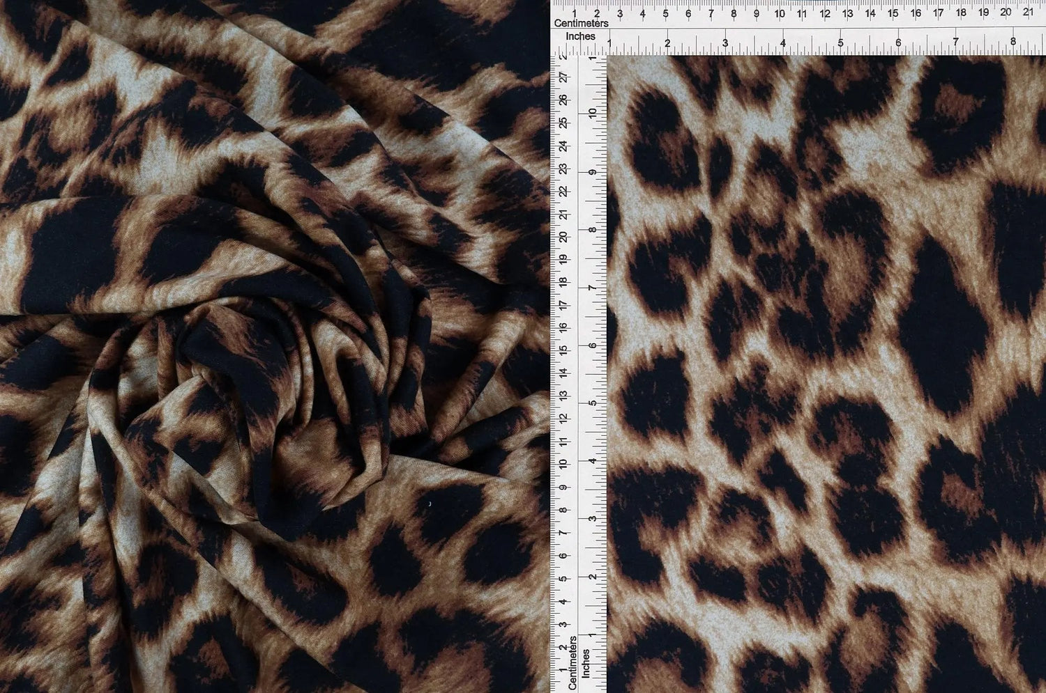 1 Yard French Terry Animal Print Knit Fabric, 58/60'' Wide Poly Rayon Blend